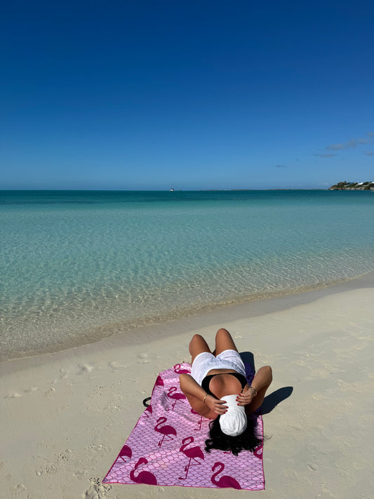 Serviette en microfibre de suède - Flamant