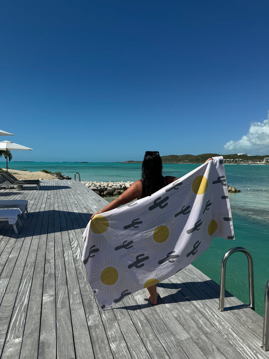 Serviette en microfibre gaufrée- Cactus