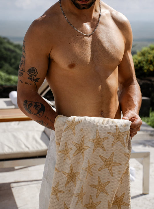 Serviette en microfibre gaufrée- Étoile de mer