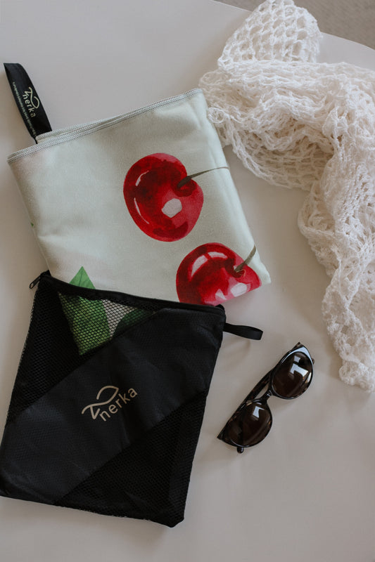 Serviette en microfibre de suède - Cerise