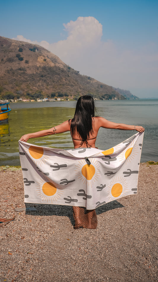 Serviette en microfibre gaufrée- Cactus