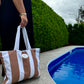 Sac de plage ligné