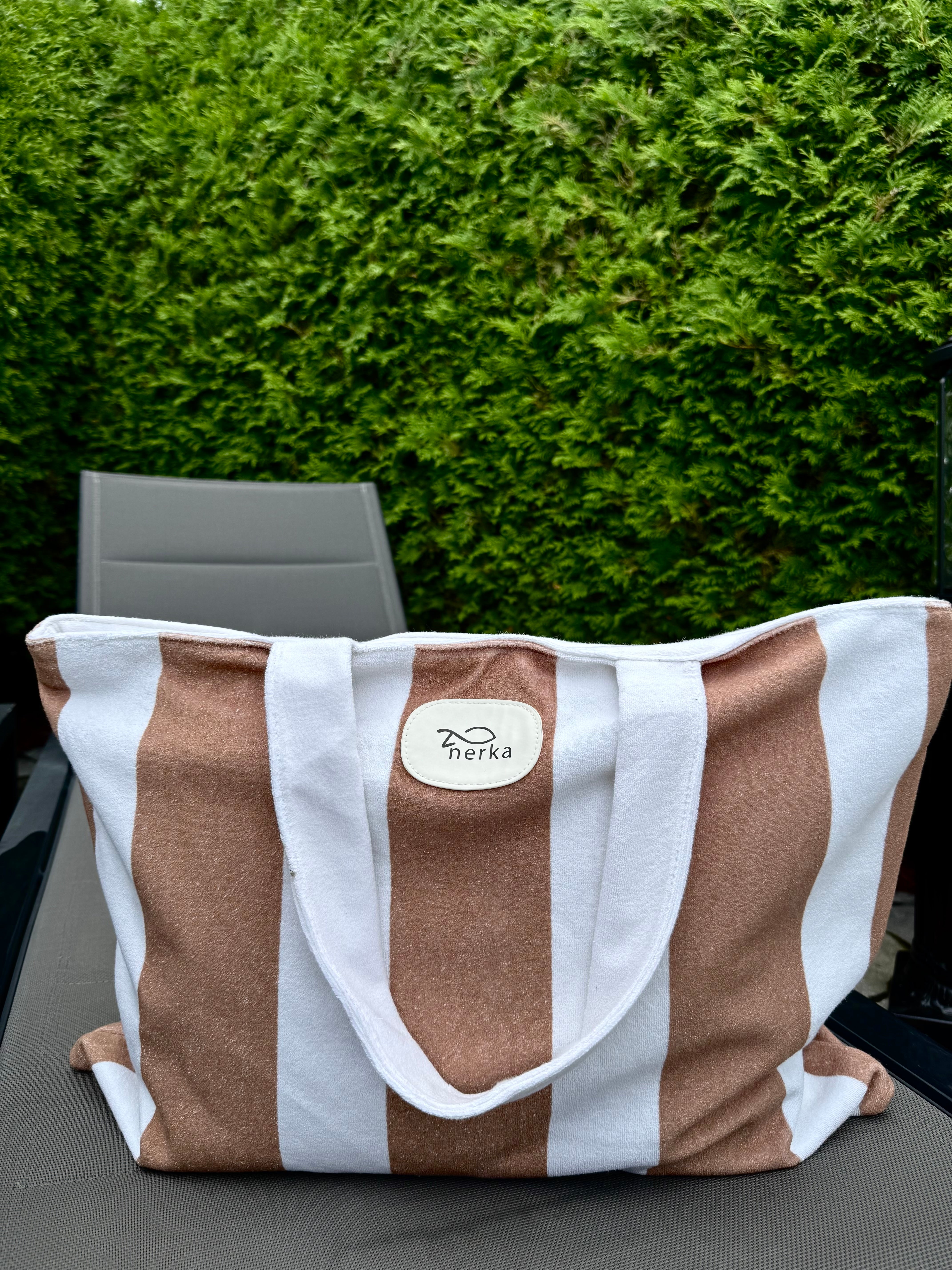 Sac de plage ligné
