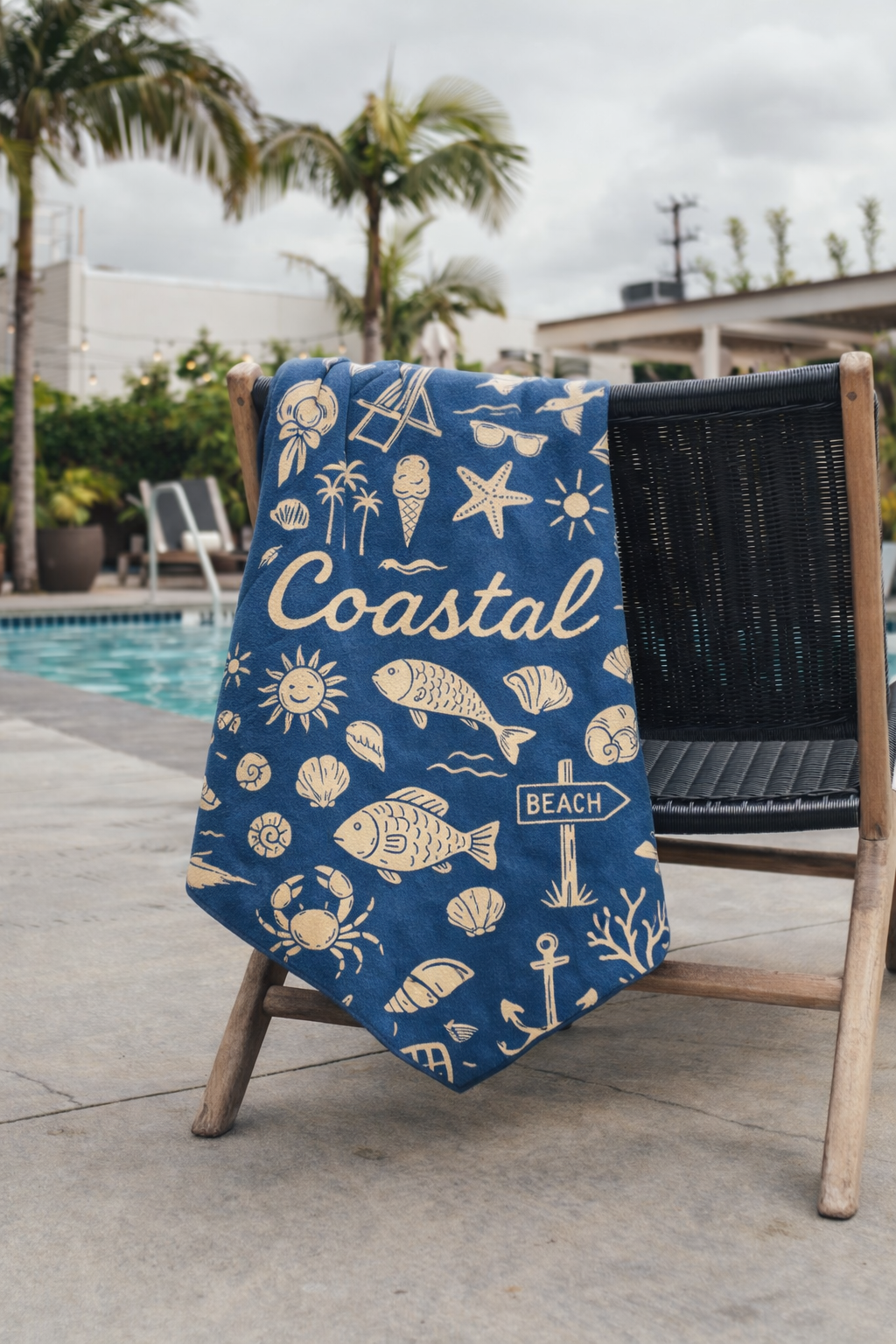 Serviette en microfibre gaufré réversible - Coastal