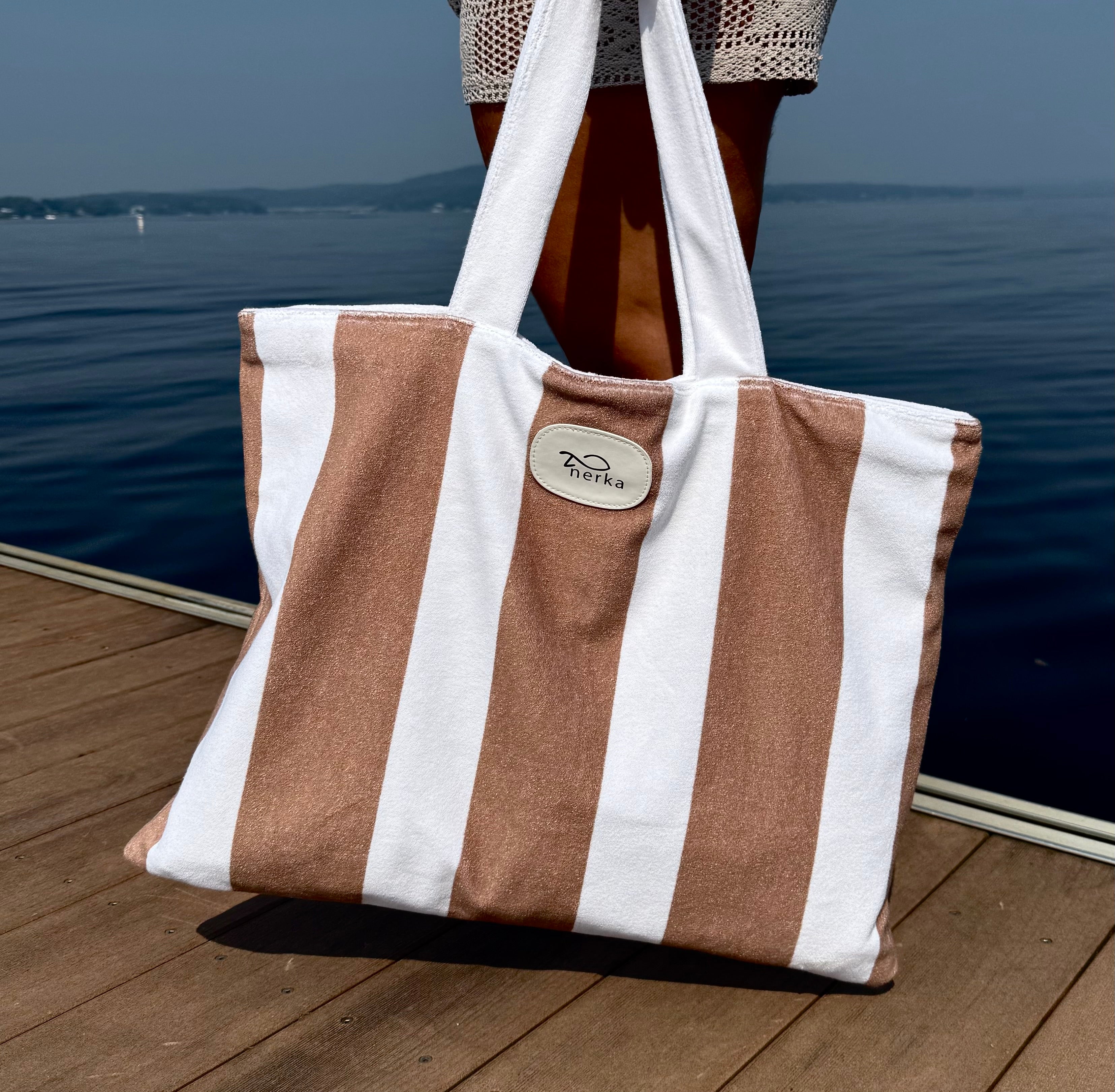 Sac de plage ligné