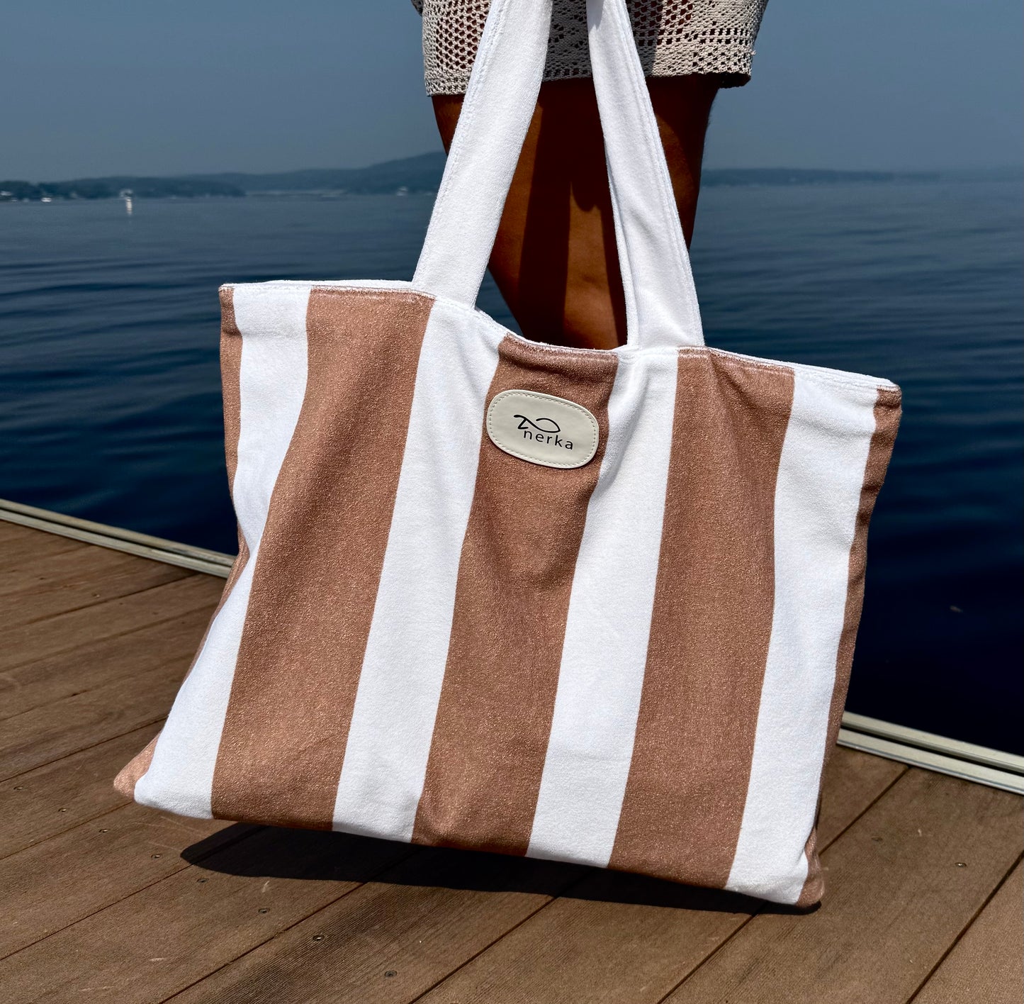 Sac de plage ligné