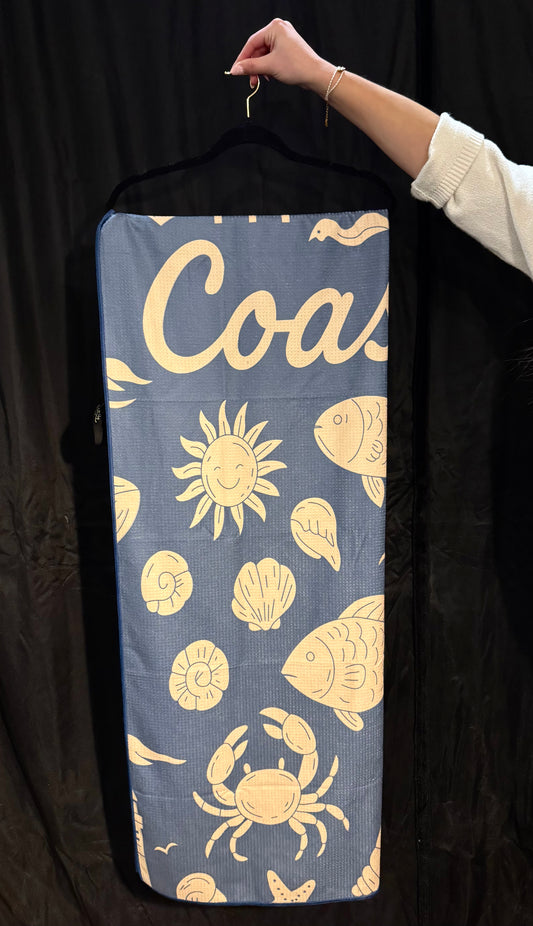 Serviette en microfibre gaufré réversible - Coastal