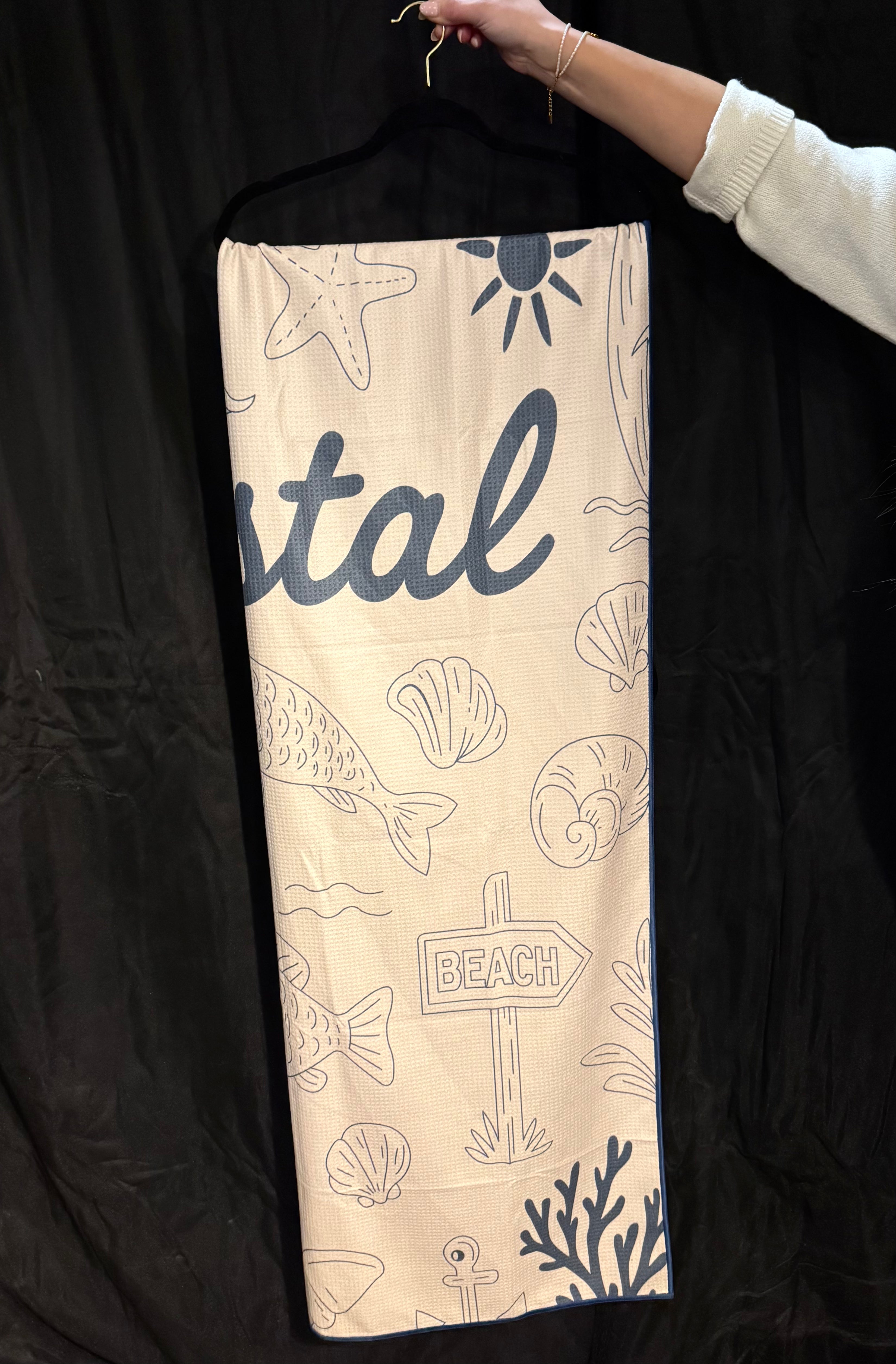 Serviette en microfibre gaufré réversible - Coastal